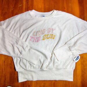 Old Navy Women's Terry Embroidered Sweatshirt Live By‎ The Sun - Small